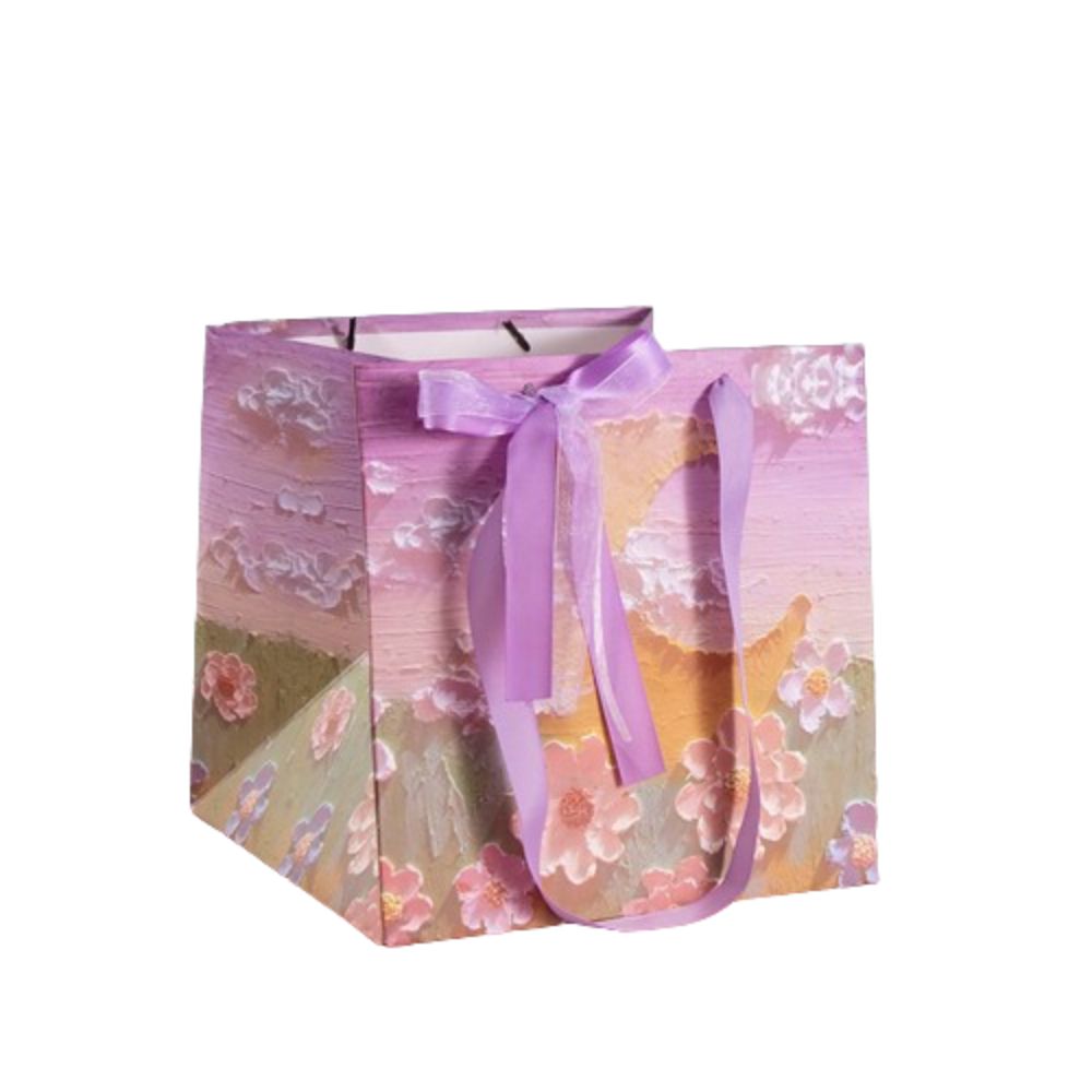 Y-PaperCo. - 3D Moon Dream Flower Banquet Square Gift Bag - 2pcs - Medium