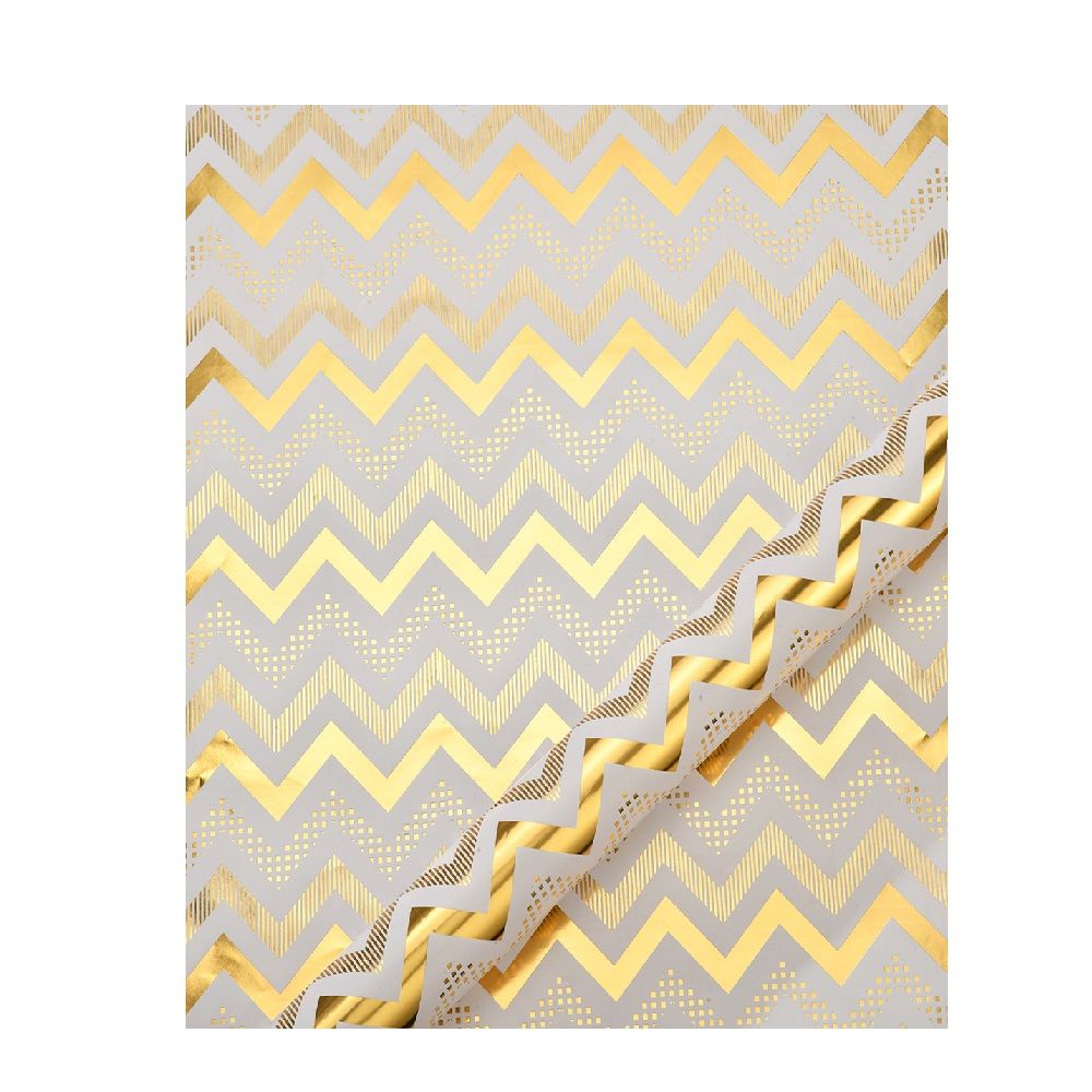 Long Sun - Wrapping Paper - Gold Wavy - Pack of 5