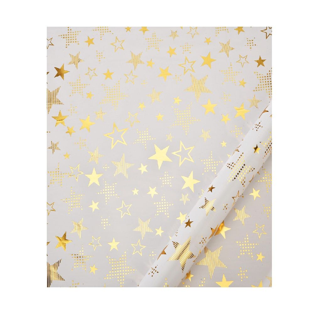 Long Sun - Wrapping Paper - Gold Star - Pack of 5