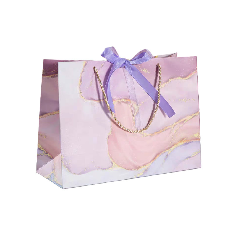 Y-PaperCo - Colorful Stone Pattern Gift Bag - Pack of 3 - Pink - Medium