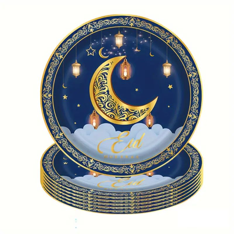 Long Sun - Eid Paper Plates - Large - 23 cm - Pack of 10