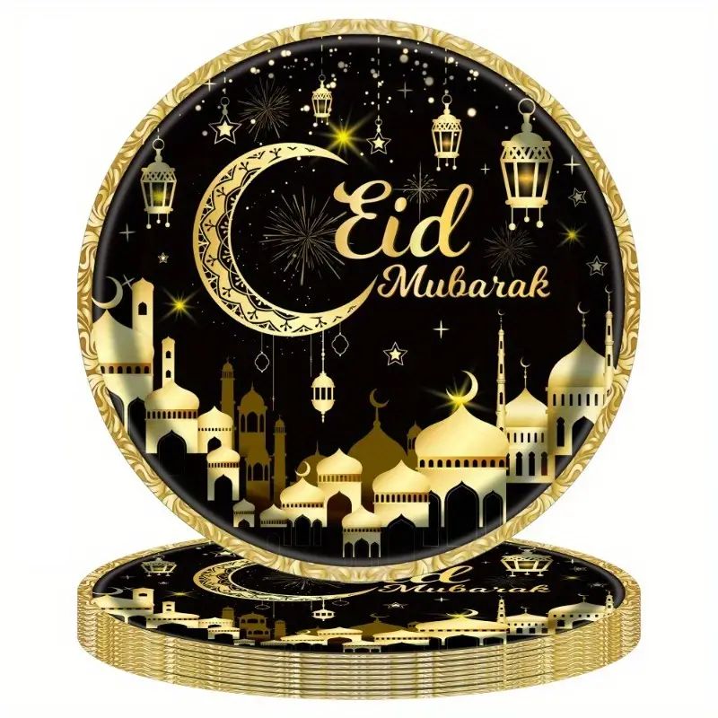 Long Sun - Eid Mubarak Plates - 23 cm - Pack of 24