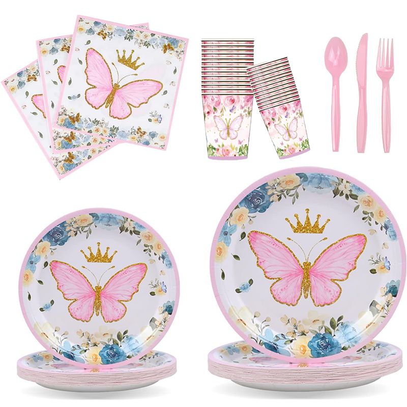 Long Sun - Party Tableware Set - Butterfly - 68pcs