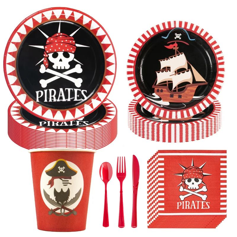 Long Sun - Party Tableware Set - Pirate - 68pcs