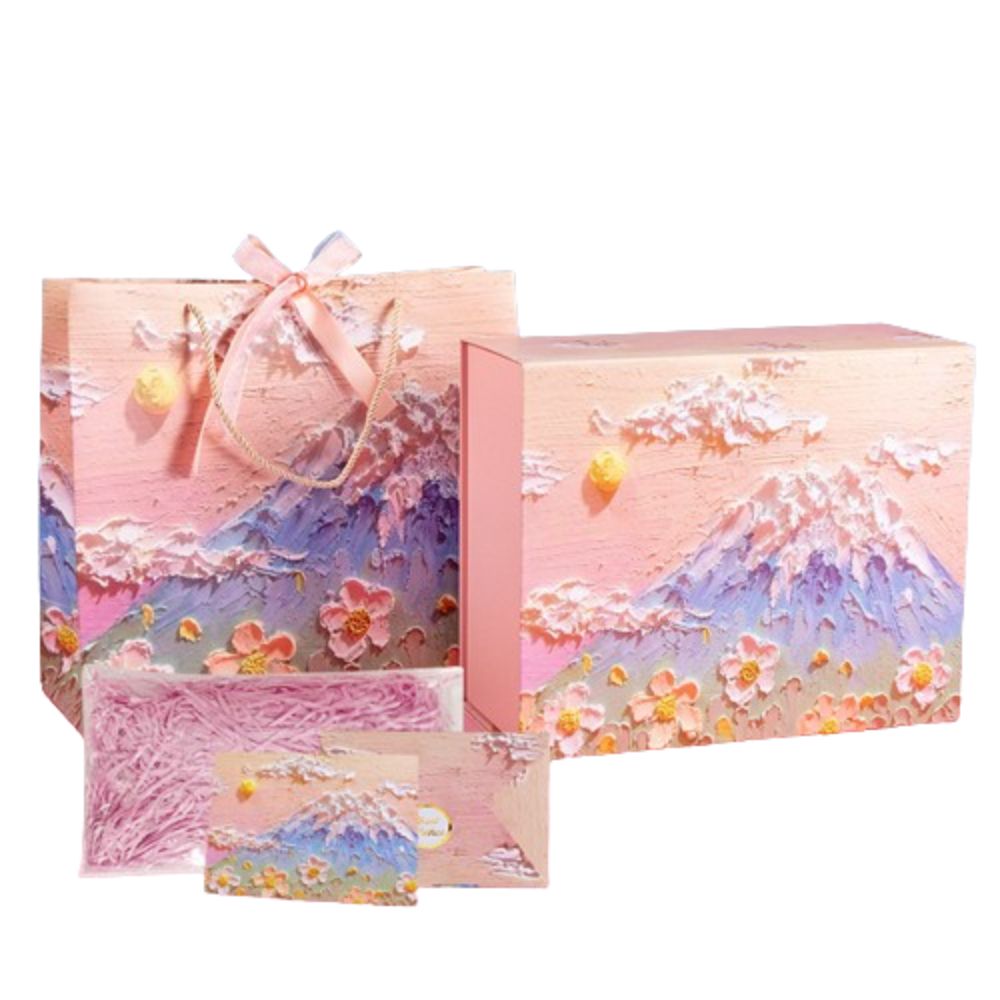 Y-PaperCo. - 3D Sunrise Oil Painting Party Packaging Set - L - 4pcs