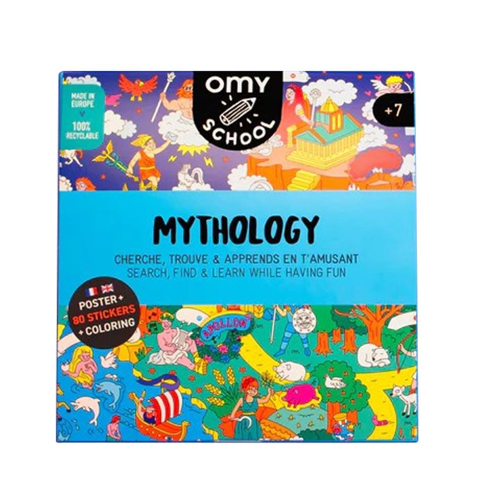 Omy - School Mythology Poster With Stickers Set - 80pcs