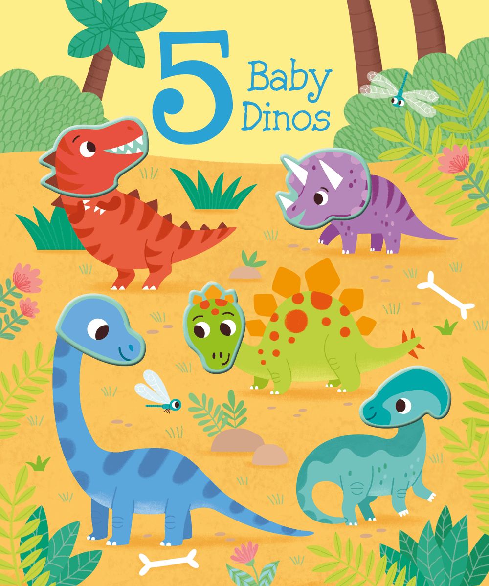 Silicone Character Board Book - 5 Baby Dinos