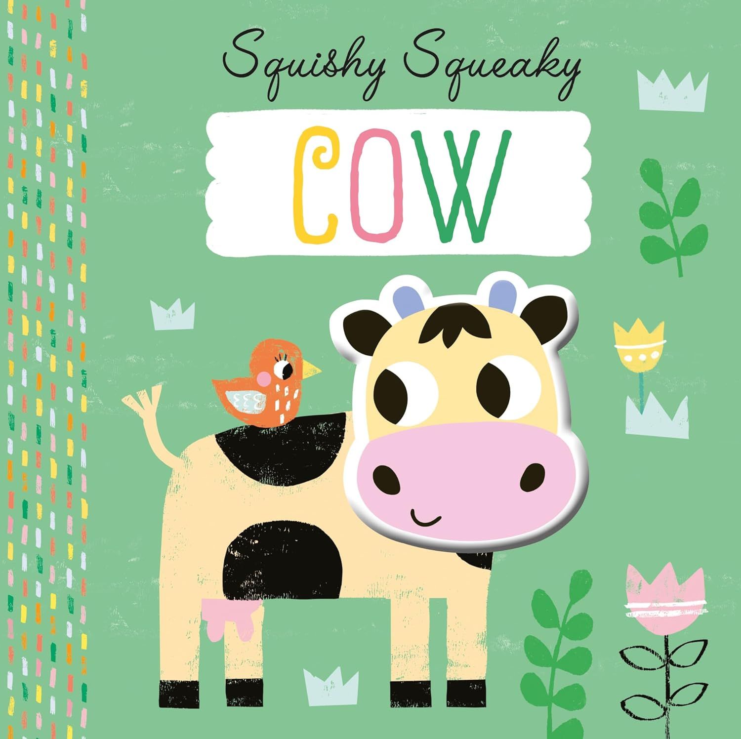 Silicon Squeaky Board Book - Cow