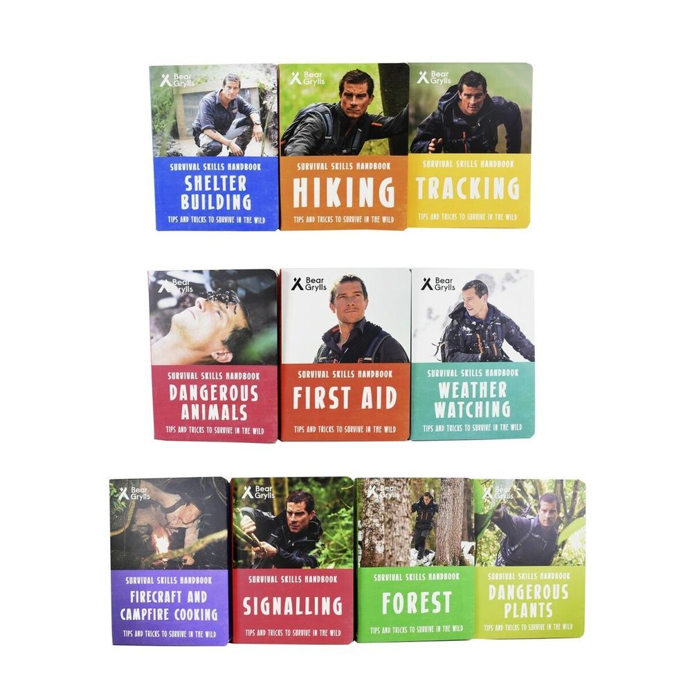 Bear Grylls Survival Skills Handbook Series 10 Books Set