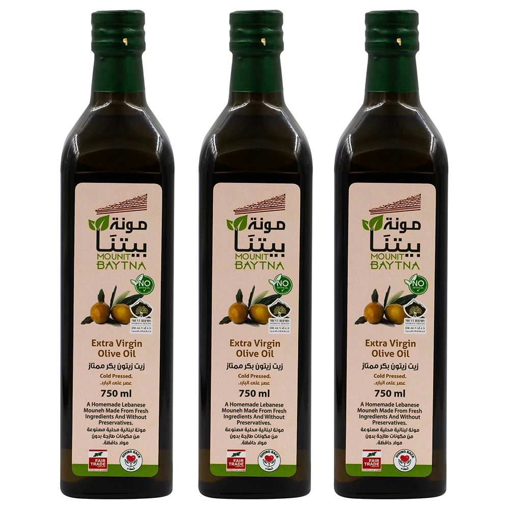 Mounit Baytna - Extra Virgin Olive Oil 750ml - Pack of 3