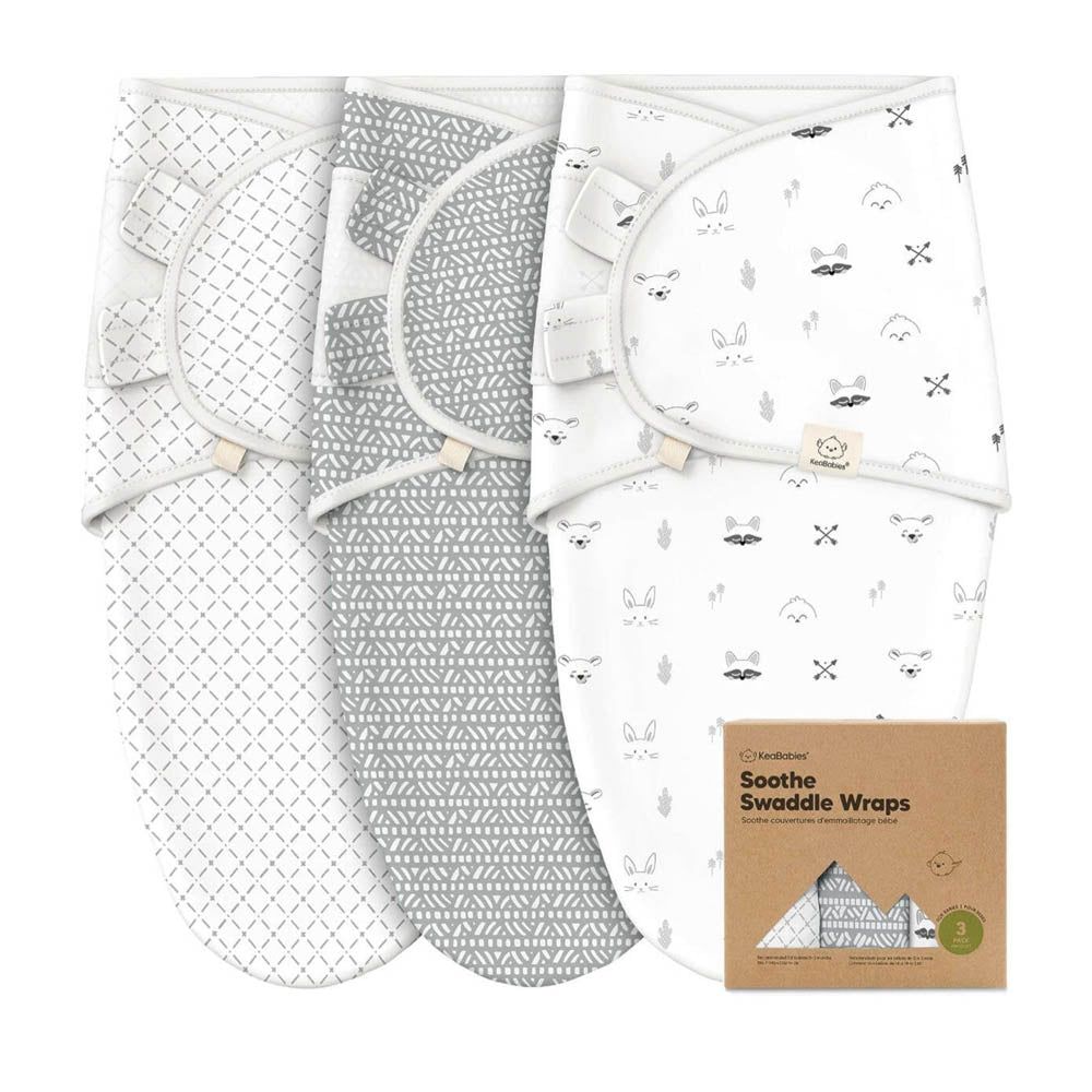 Keababies - Soothe Swaddle Wrap - 3pcs - Nordic