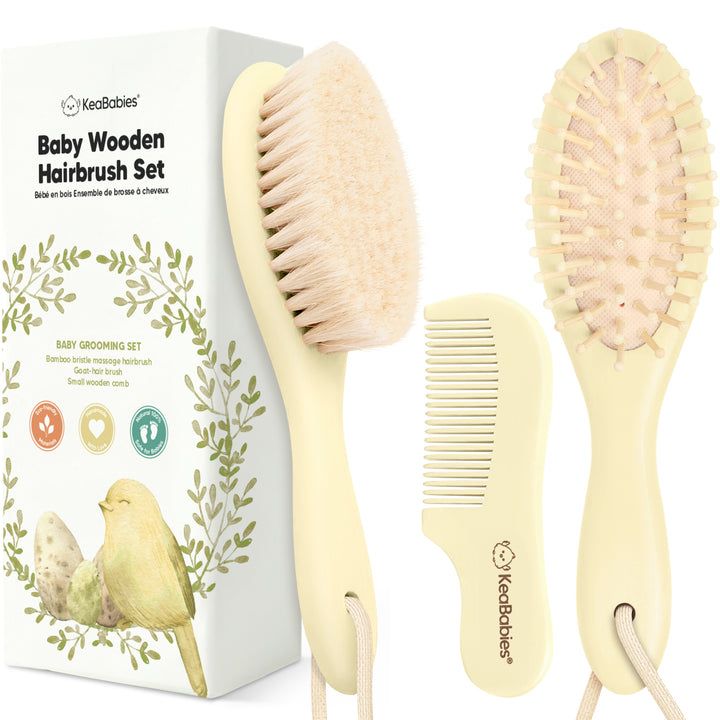 Keababies - Baby Hair Brush & Comb Set - Ivory