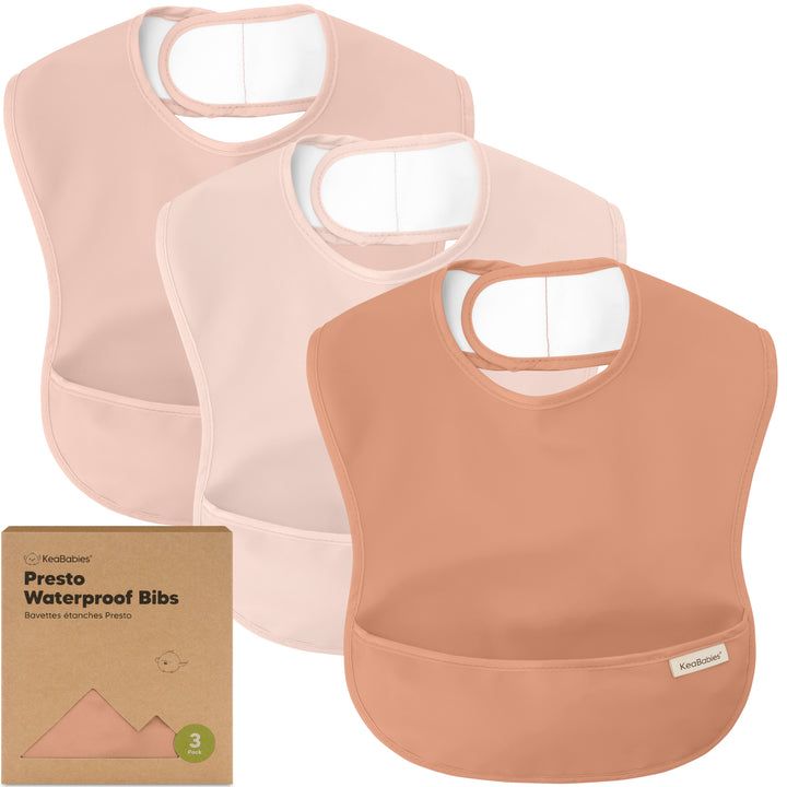 Keababies - Presto Waterproof Bibs - Fawn - 3 Pcs