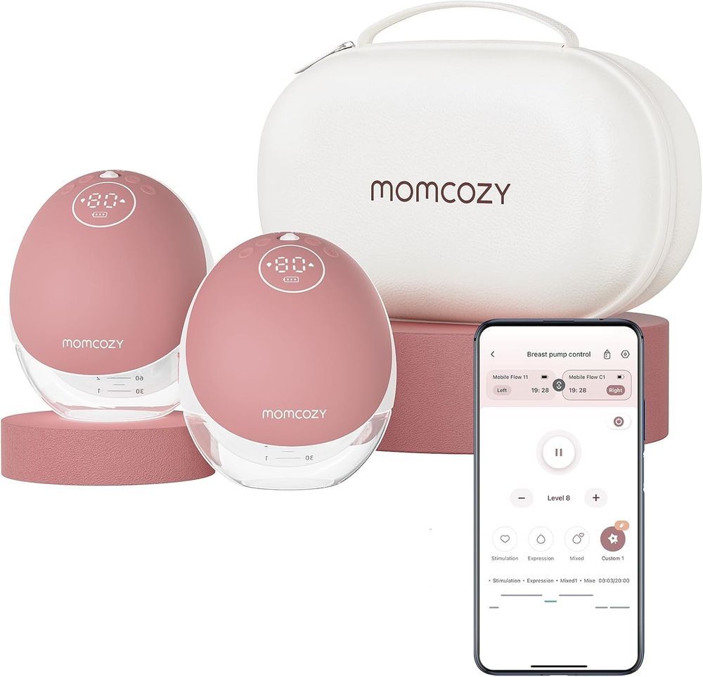 Momcozy - Mobile Flow Hands-Free Double Breast Pump M9 - Maroon