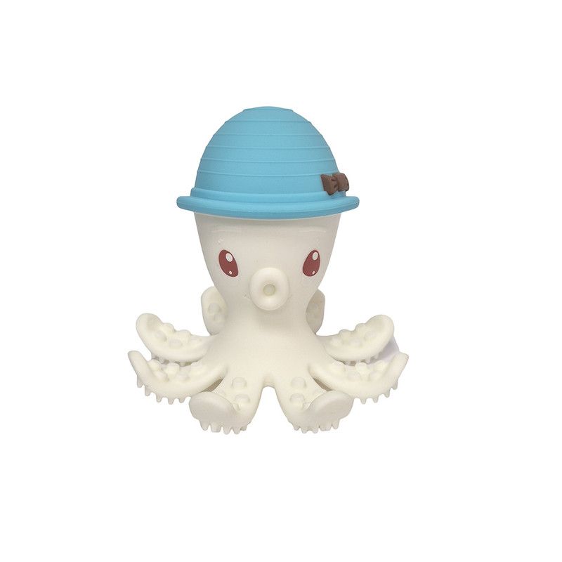 Mombella - Ollie Teether Toy - Octopus - Blue/White