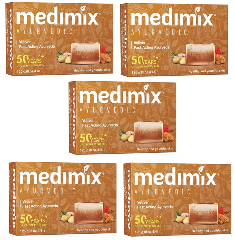 Medimix - Ayurvedic Vetiver Soap - Pack of 5 - 125 gm