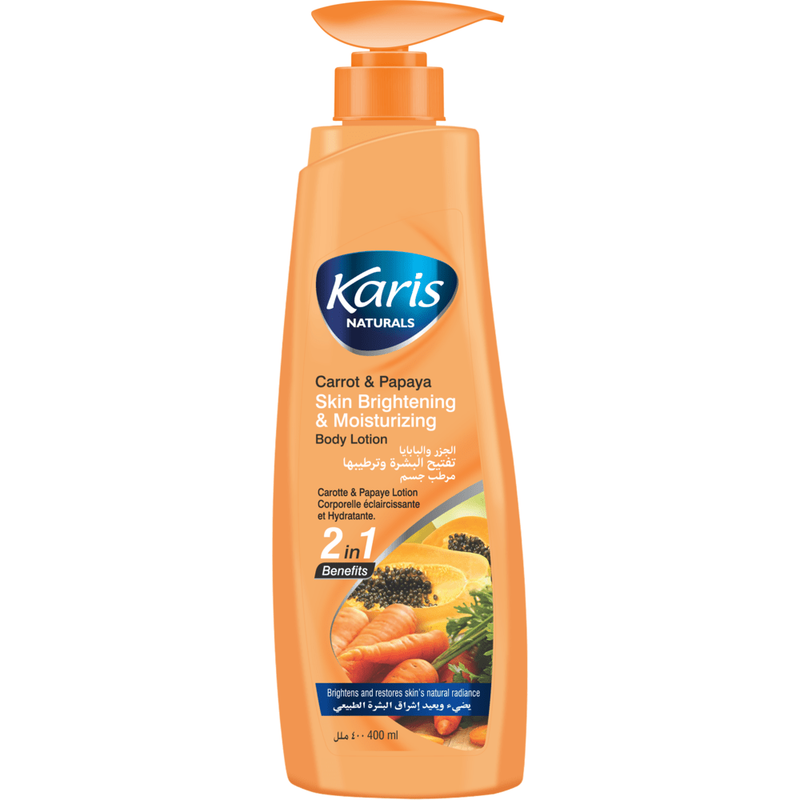 Karis Naturals - 2-in-1 Body Lotion - Carrot And Papaya - 400 ml