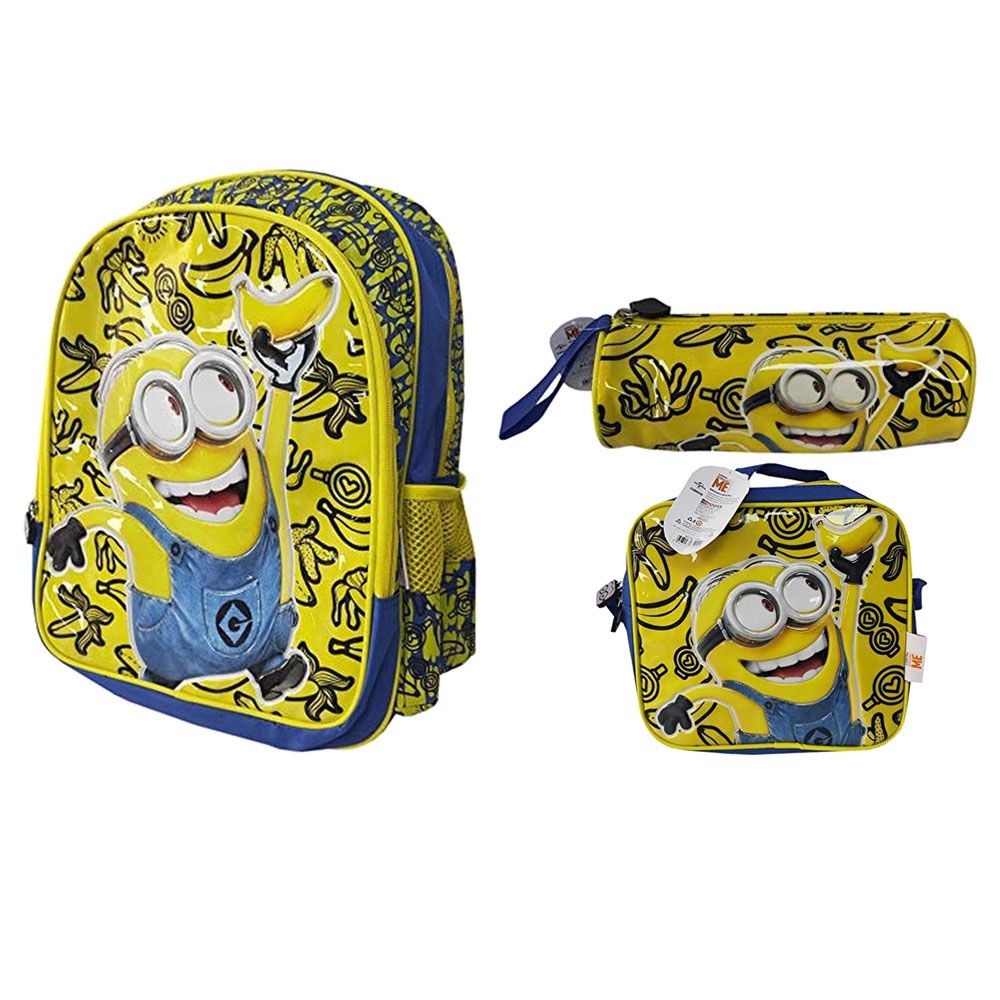 Minions - School Backpack - 18-Inch, Lunch Bag And Pencil Bag