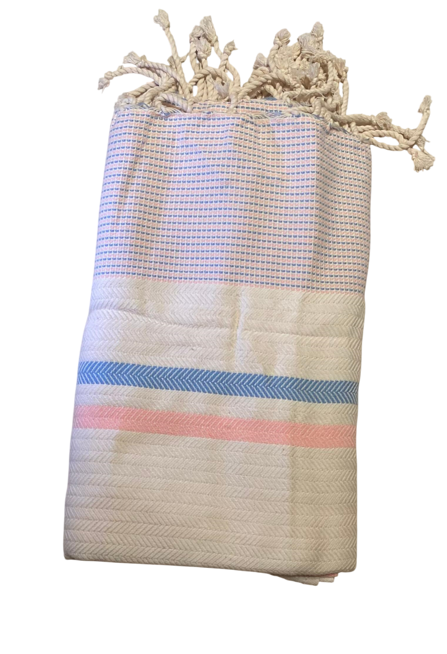 Hammam Corner - Wavelux Beach Towel - Blue/Pink