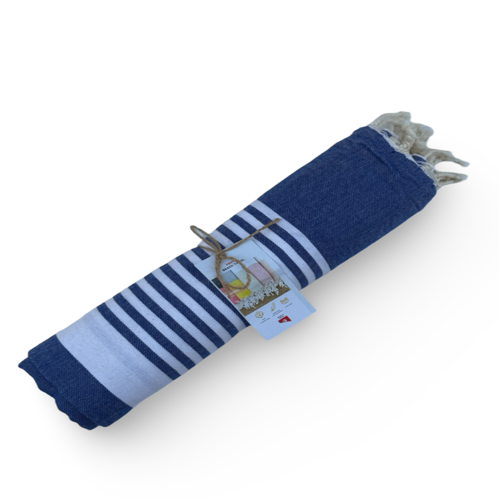 Hammam Corner - The Line Beach Towel - Dark Blue