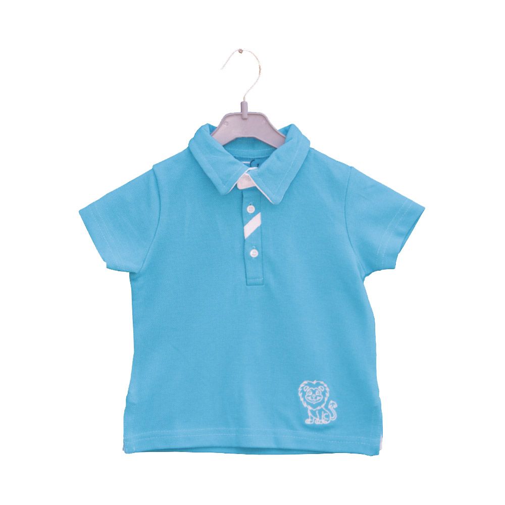 Prokids - Baby Button Up Ceil Polo Shirt Lion - Blue