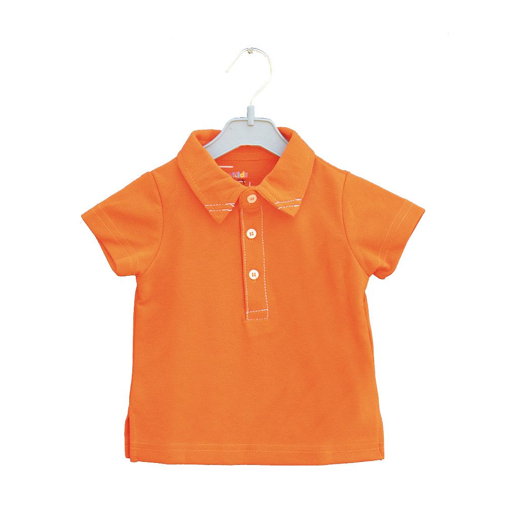 Prokids - Baby Button Up Polo Shirt Plain - Orange