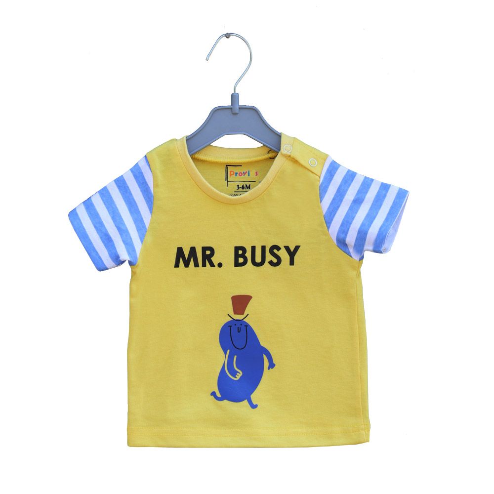 Prokids - Baby Crew Neck Printed T-Shirt - Yellow