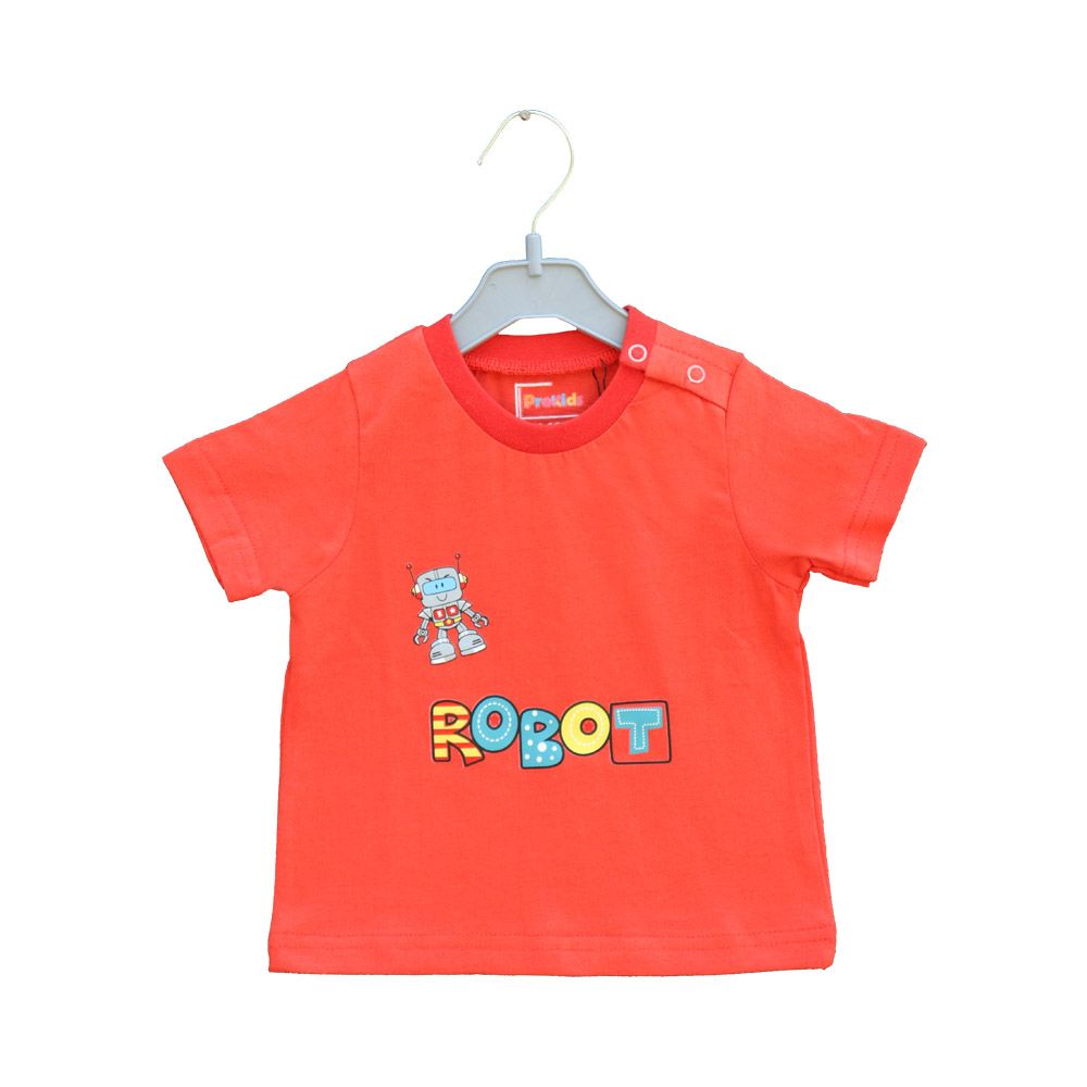 Prokids - Baby Crew Neck Printed T-Shirt - Red Orange