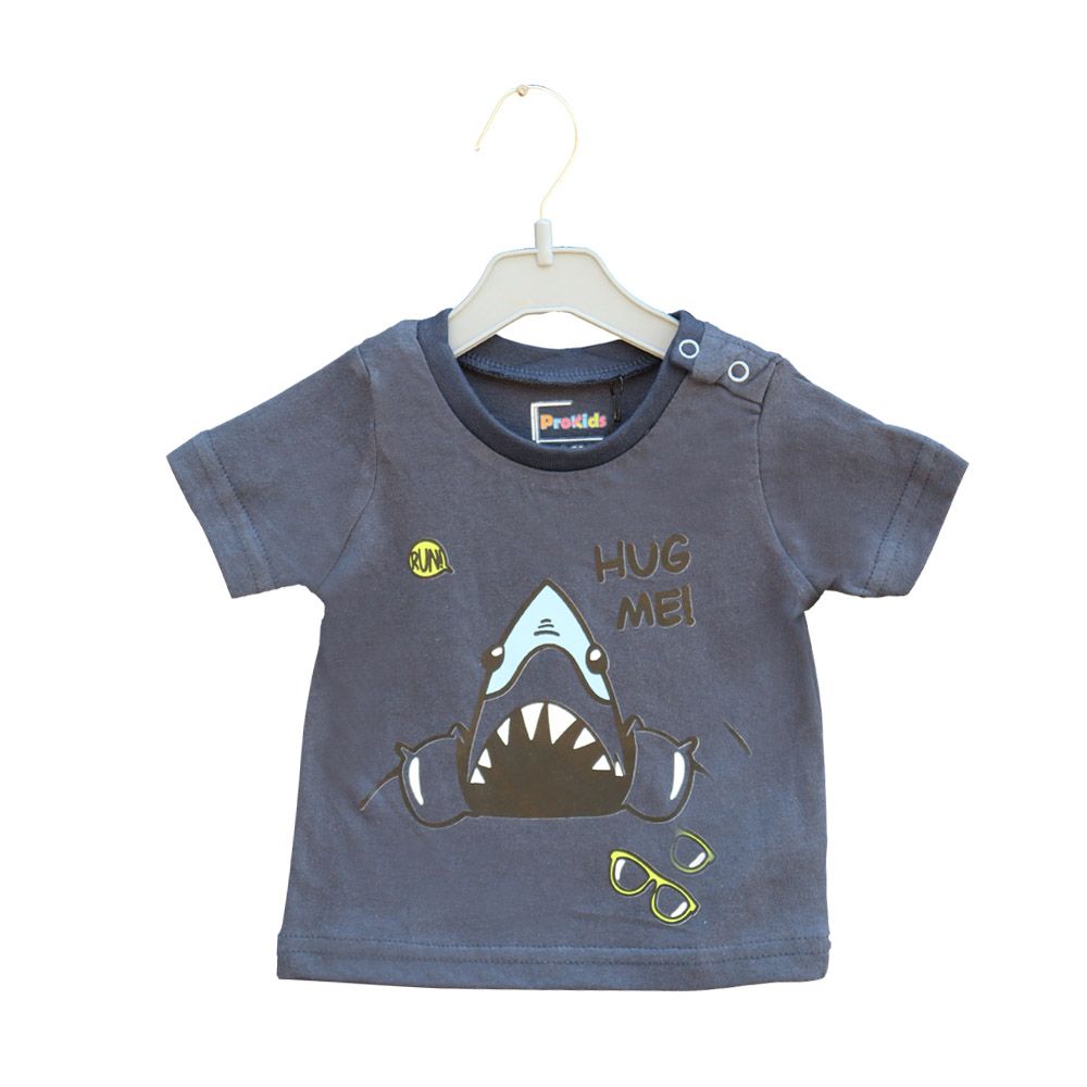 Prokids - Baby Crew Neck Printed T-Shirt  - Navy Blue