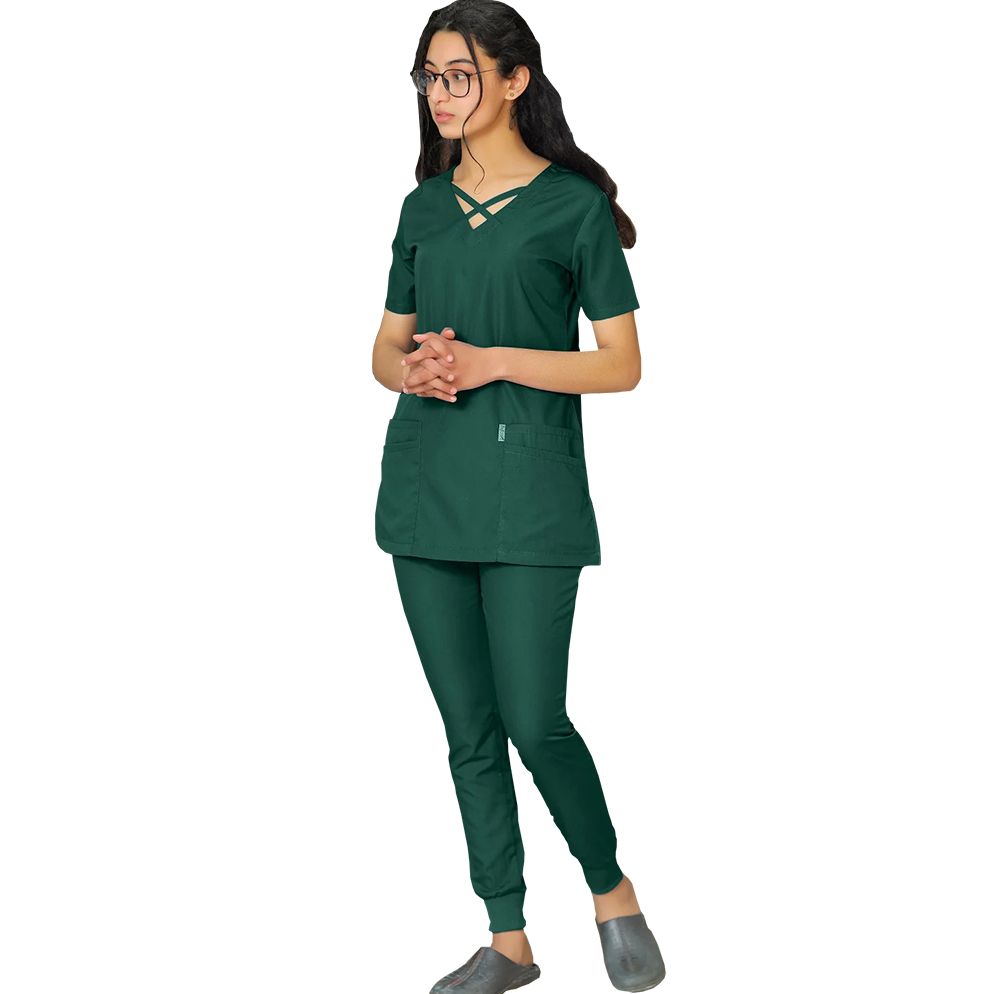 Prokids - Female Cross London Scrub Suit - Dark Green