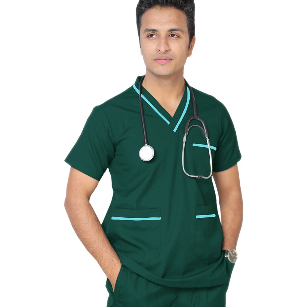 Prokids - Scrub Suit Dubai Style with Piping - Dark Green