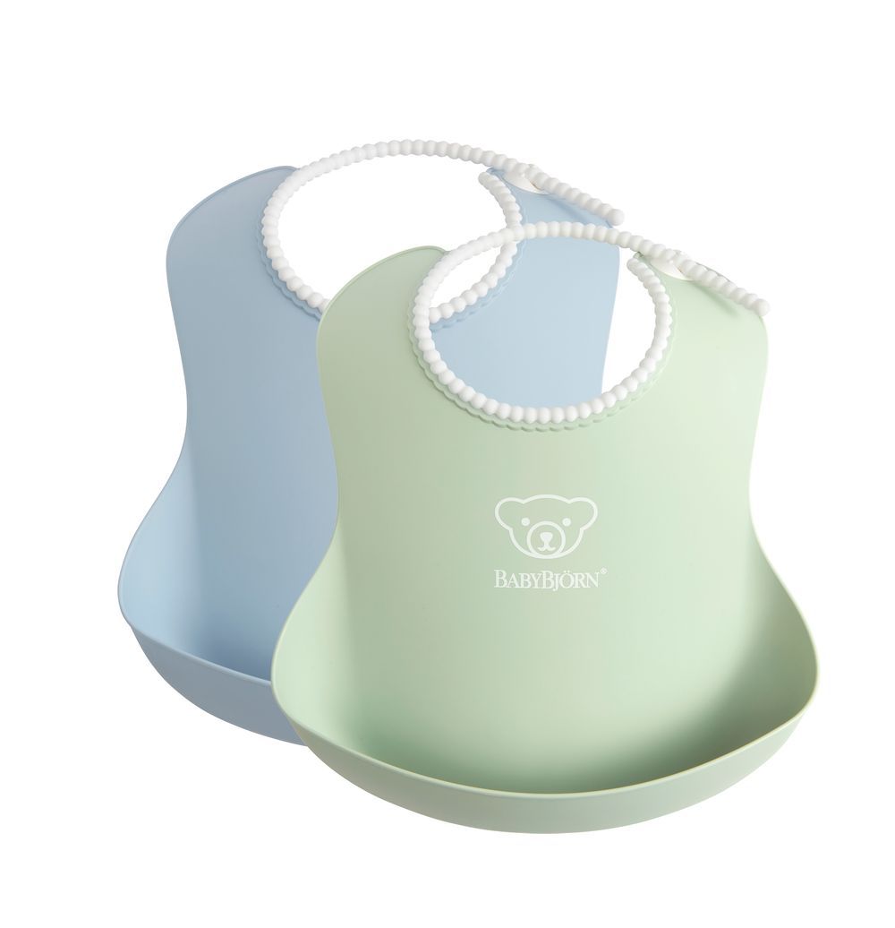 BabyBjorn - Baby Bib - Powder Green/Powder Blue - Pack of 2