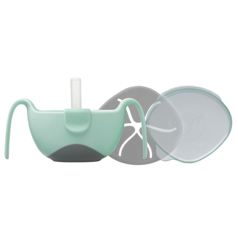 B.box - Toddler Feeding Bowl With Lid And Straw Set - Pistachio