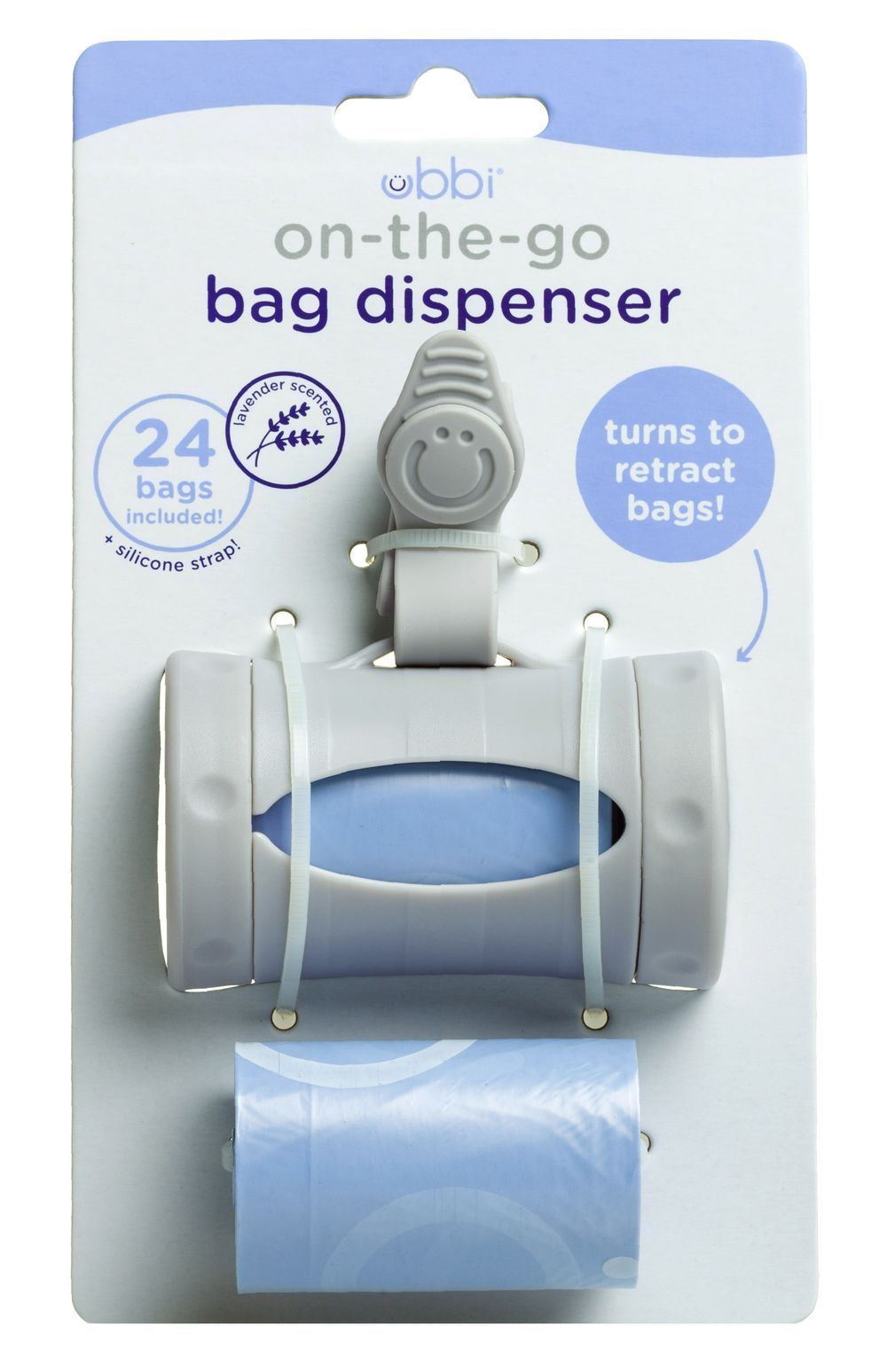 Ubbi - On-The-Go Nappy Bag Dispenser With 24 Bags - Grey