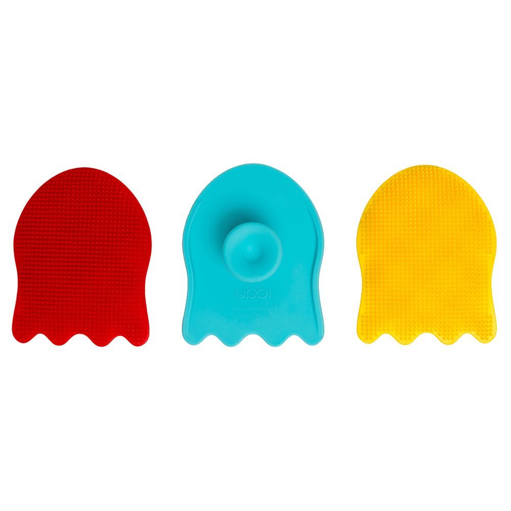 Ubbi - Silicone Bath Sponges - Red/Blue/Yellow - Pack of 3