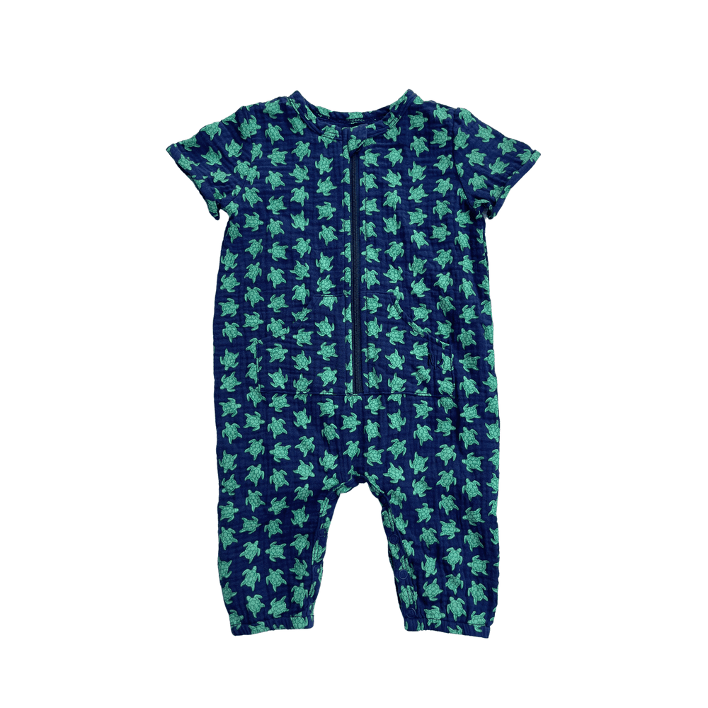 Next of Kin - Orian Muslin Zippy Jumpsuit - Navy Turtle