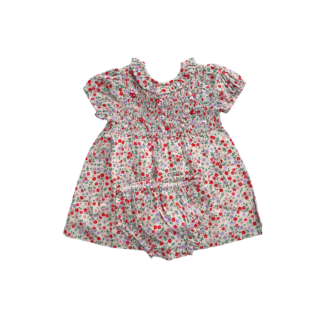 Next of Kin - Lilah Smocked Embroidered Dress - Floral