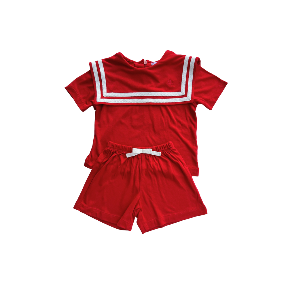 Next of Kin - Sidney Sailor Tshirt and Short Set - Red