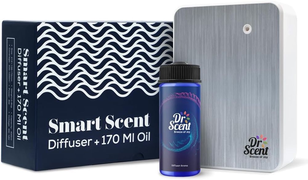 Dr Scent - Essential Oil Smart Scent Diffuser - White + Luxury Diffuser Aroma Oil 170ml