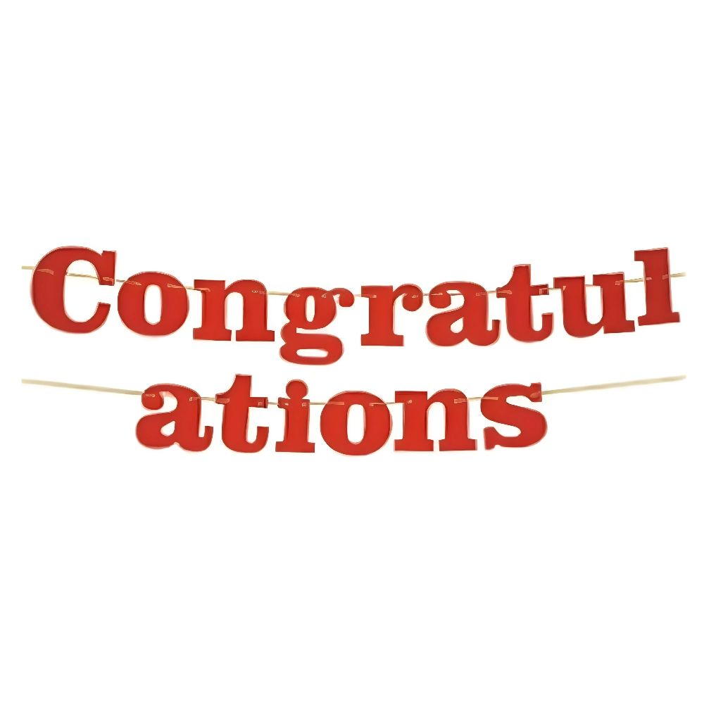 Funfiniti - Congratulation Letters Banner - Red