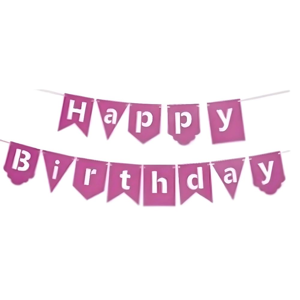 Funfiniti - Happy Birthday Cutout Letters Banner - Purple