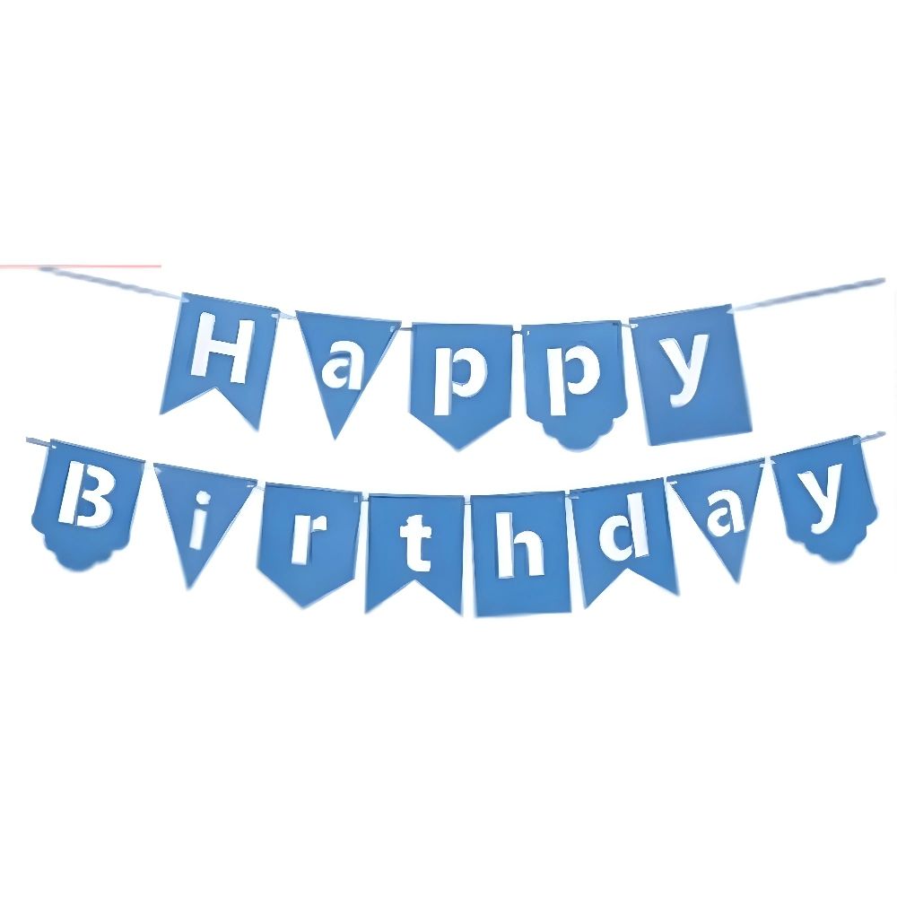 Funfiniti - Happy Birthday Cutout Letters Banner - Blue