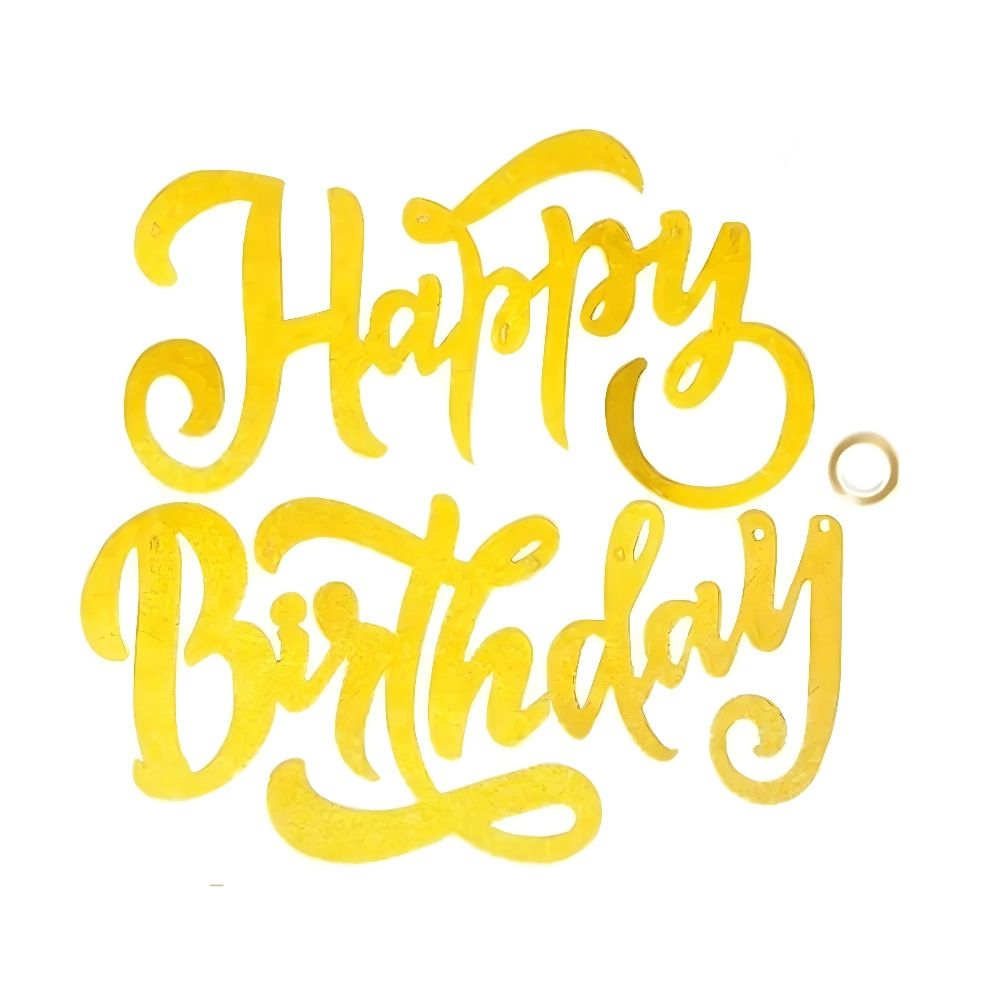 funfiniti - Happy Birthday Banner - Gold