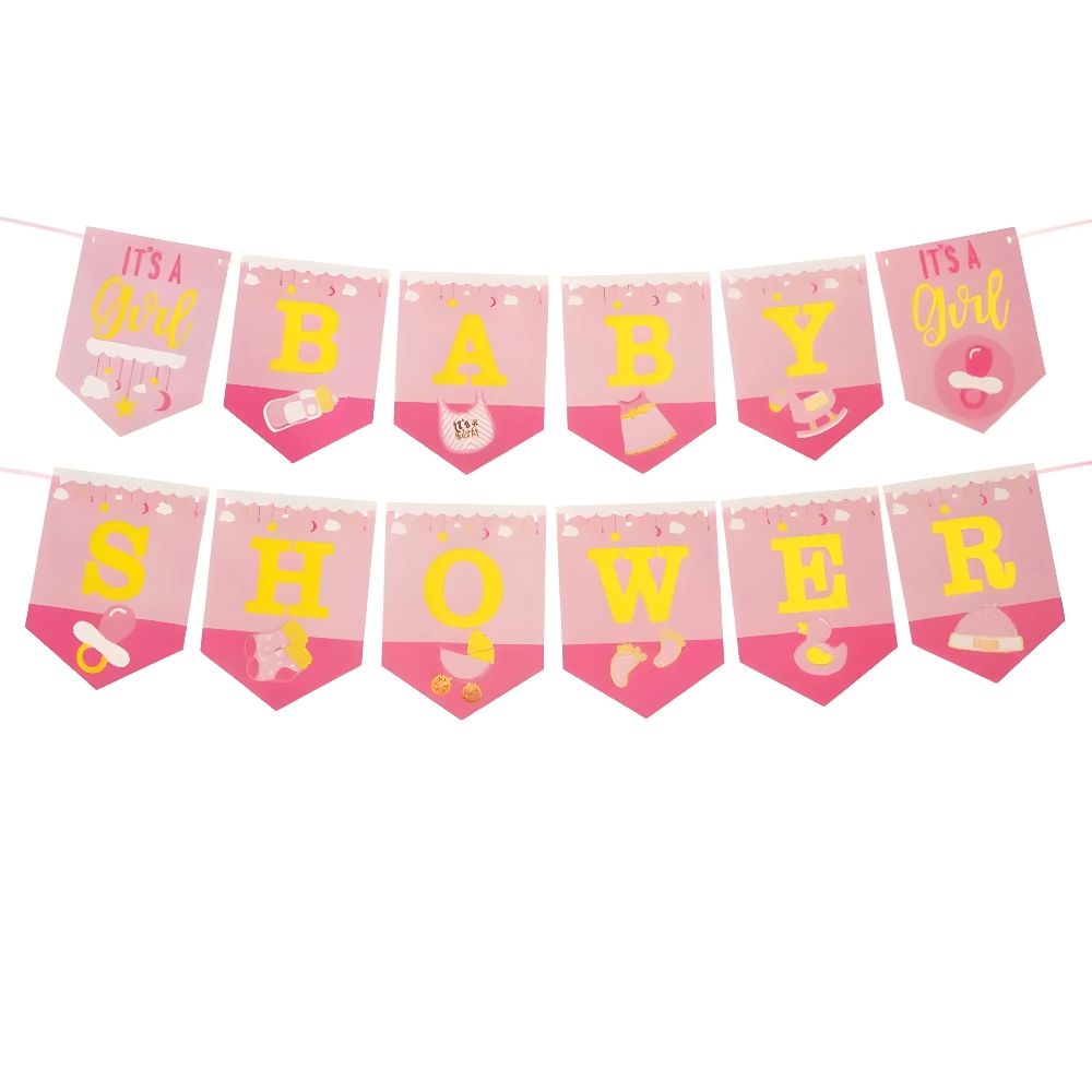 Funfiniti - Baby Shower Banner - Pink