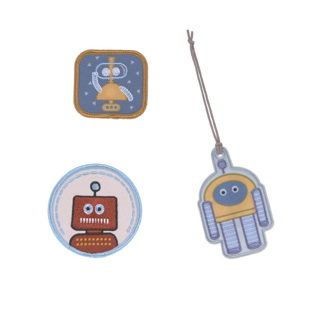 Lassig - School Patches Set - Robot - 3 Pcs