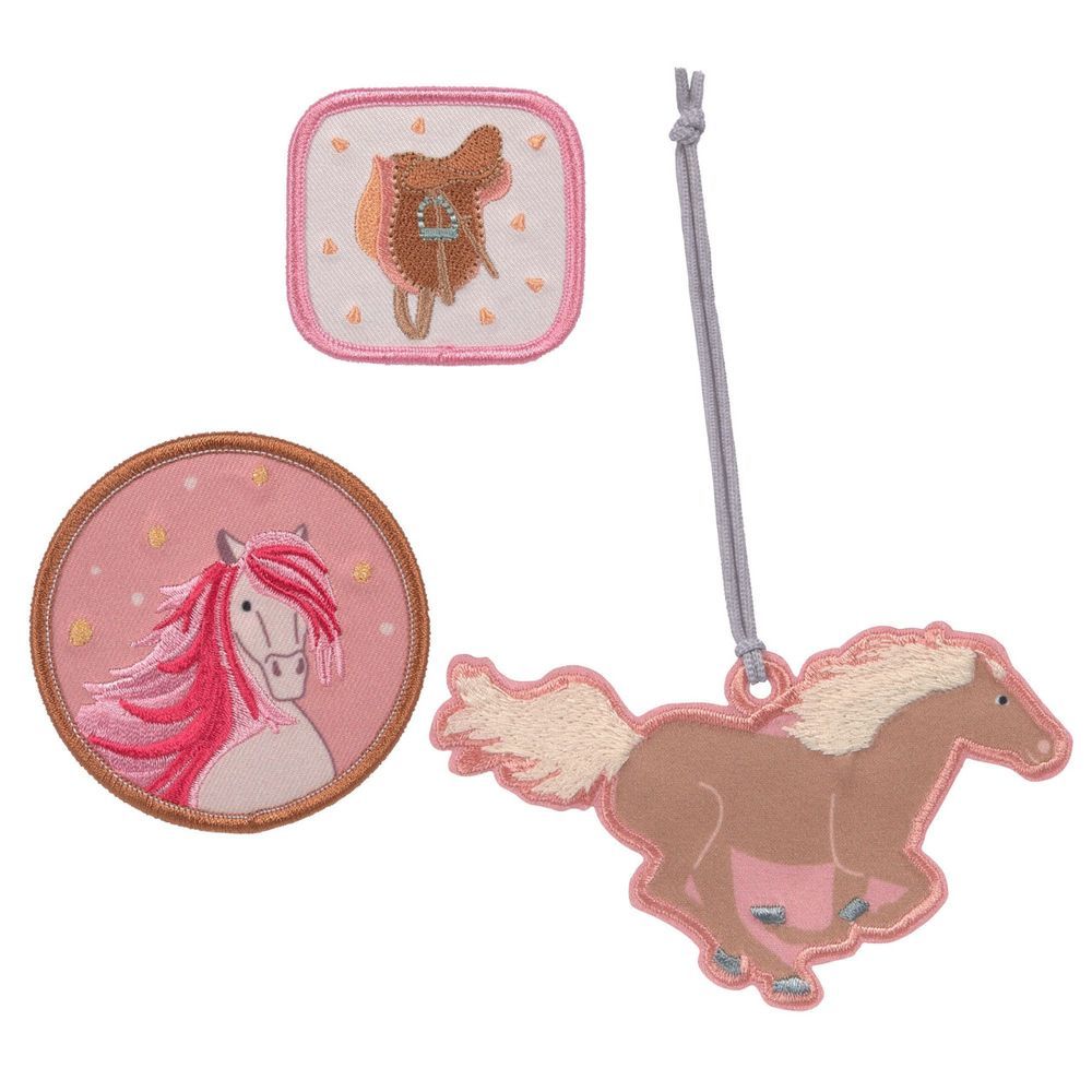 Lassig - School Patches Set - Horse Pink - 3 Pcs