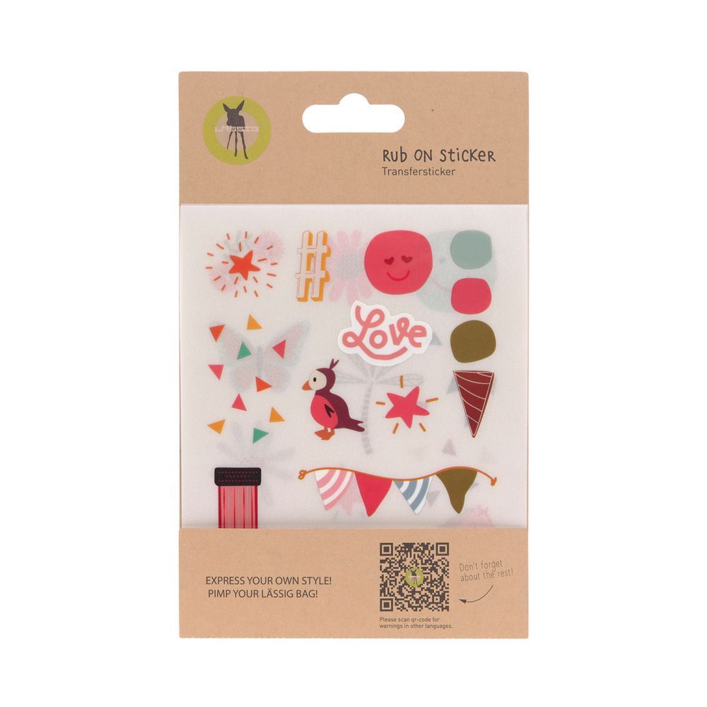 Lassig - Rub On Sticker Sheet - Happy - Pack of 3