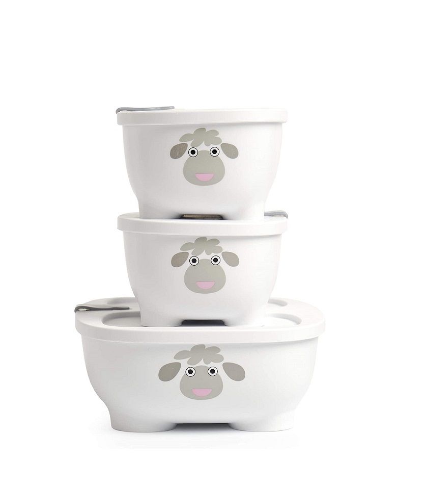 Prince Lionheart - Bentomal To-Go Food Container Set - Sheep - 3 Pcs