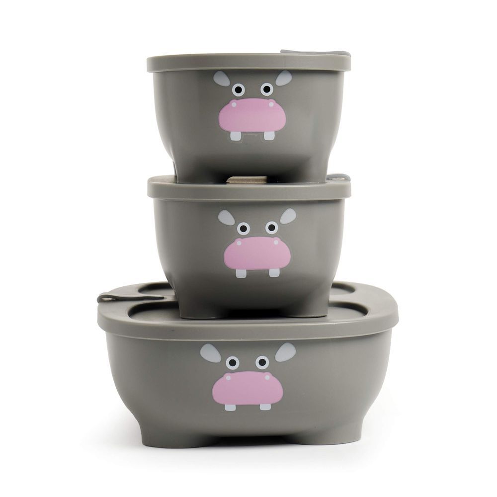 Prince Lionheart - Bentomal To-Go Food Container Set - Hippo - 3 Pcs