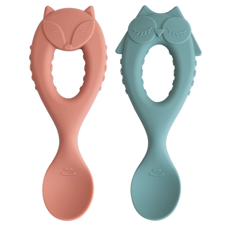 Tidy Tot - Silicone Weaning Spoon Set - Fox/Owl - 2 Pcs